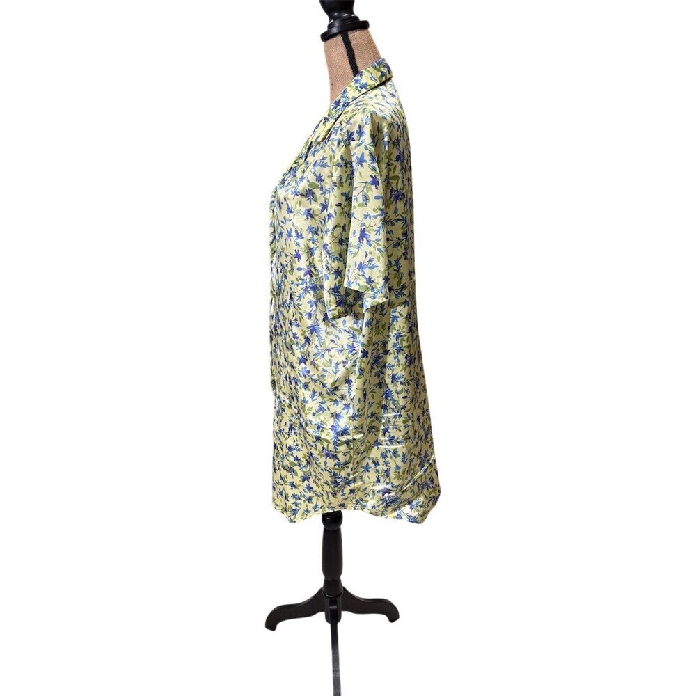 Cacique Sleepshirt Nightgown Womens Plus 14/16 Green Blue Floral Button - Picture 5 of 7